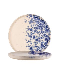 LE COQ Phobos Piatto Frutta bianco puntini reattivi blu 20,5 cm - Confezione 6 pezzi