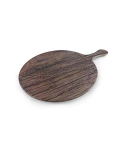 EFAY Tagliere tondo in melamina con finitura in stile legno di quercia