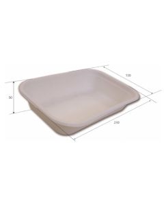 SDG Vaschetta per cibo d&apos;aporto in polpa di cellulosa cm 23x15x5 - Confezione da 125 pezzi