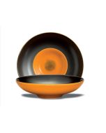 LE COQ Ekate Piatto Fondo Arancione D. 22 cm H. 5,5 cm - Confezione 3 pezzi