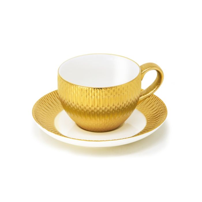 LE COQ Deras Tazza da caffè con piattino color oro cl 8 - Confezione 4  pezzi su Horeca Atelier