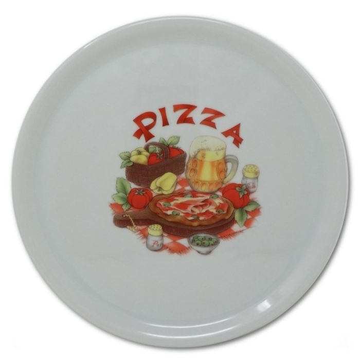 SATURNIA Napoli Piatto Pizza decorato X12 cm 31 - Confezione da 6 pezzi