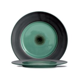 LE COQ Ekate Piatto Rotondo Verde Opale D. 33,5 cm - Confezione 2 pezzi