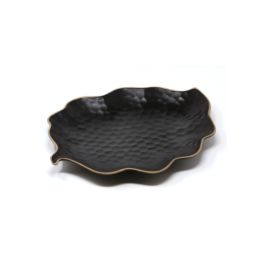 LE COQ Kypseli Vassoio Foglia nero matt 22x17 cm - Confezione 12 pezzi