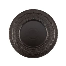 LE COQ Skalistos Piatto Segnaposto nero con decoro in rilievo 33 cm - Confezione 4 pezzi
