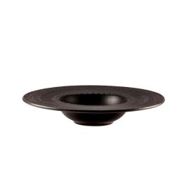 LE COQ Skalistos Pasta Bowl nero con decoro in rilievo 23 cm - Confezione 6 pezzi